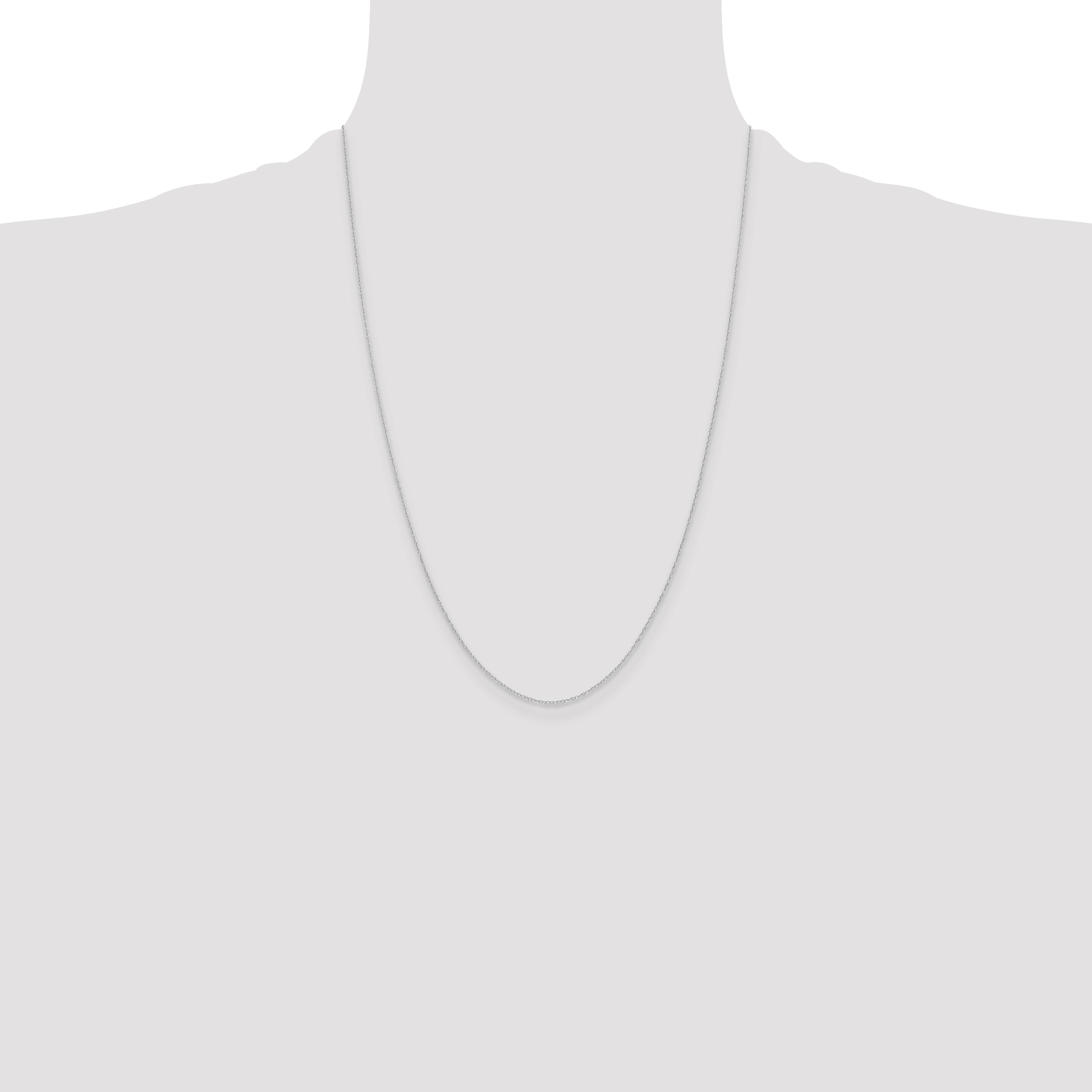 14k White Gold .4 mm Carded Cable Rope Chain