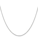 14k White Gold Carded .5mm Box Chain