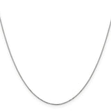 14k White Gold Carded .5mm Box Chain