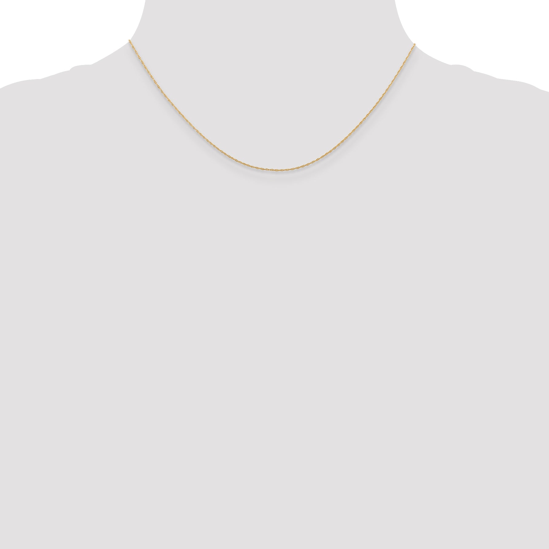 14k  Rose Gold .5 mm Carded Cable Rope Chain