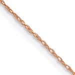 14k  Rose Gold .5 mm Carded Cable Rope Chain