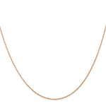 14k  Rose Gold .5 mm Carded Cable Rope Chain