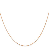 14k  Rose Gold .5 mm Carded Cable Rope Chain
