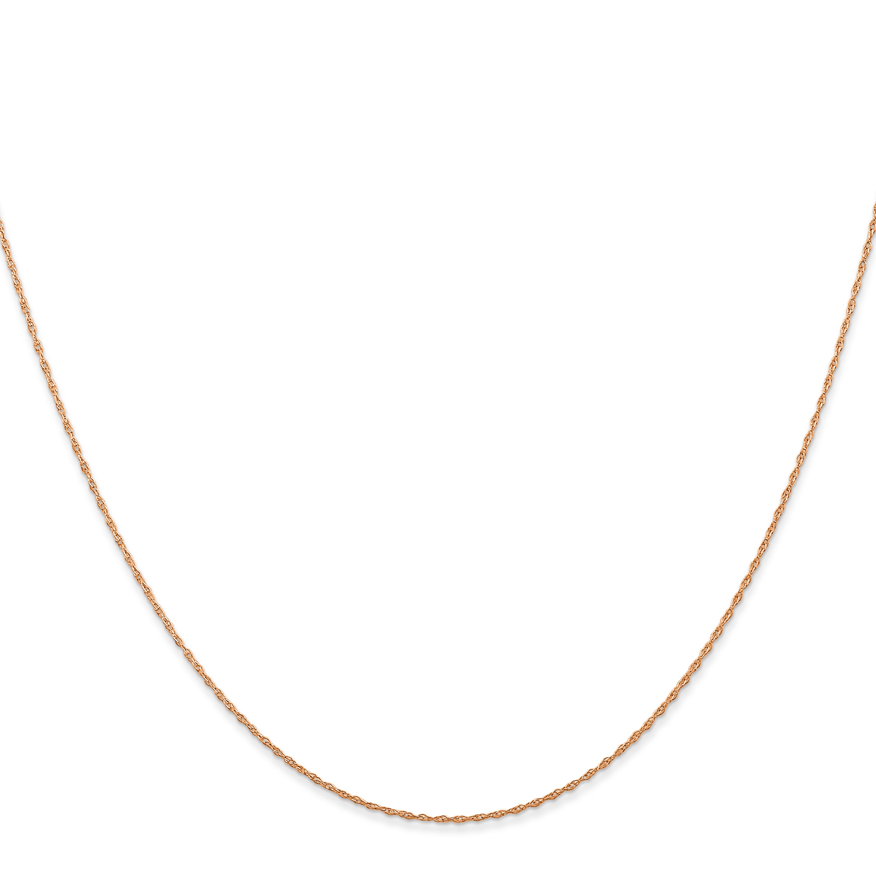 14k  Rose Gold .5 mm Carded Cable Rope Chain