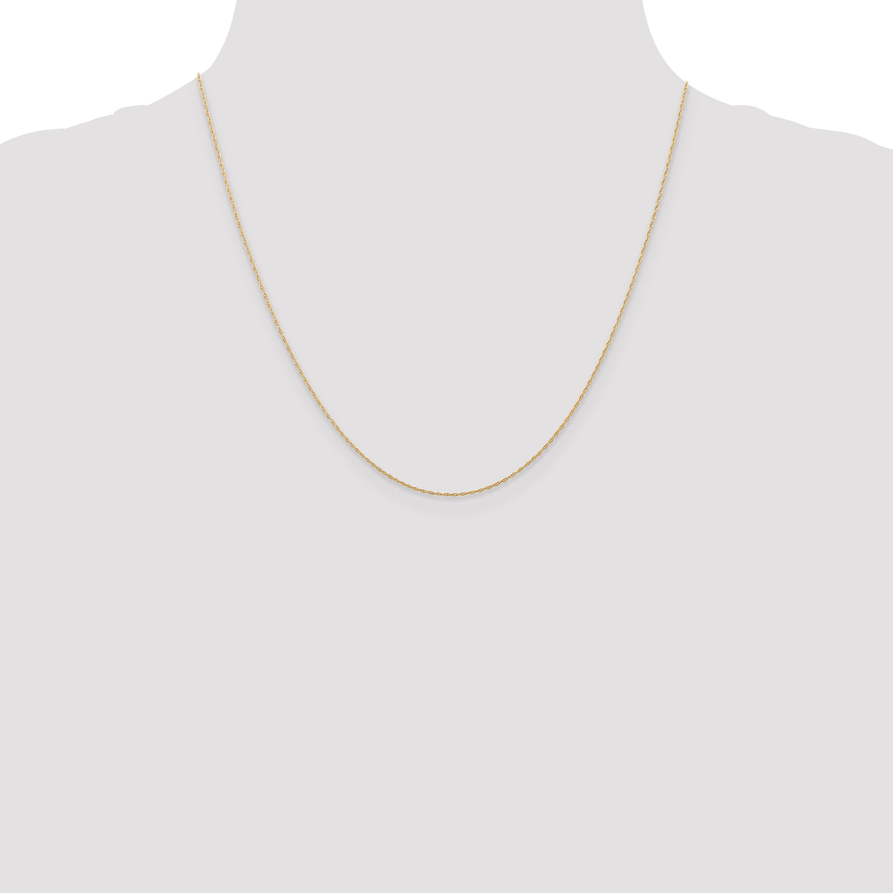 14k  Rose Gold .5 mm Carded Cable Rope Chain