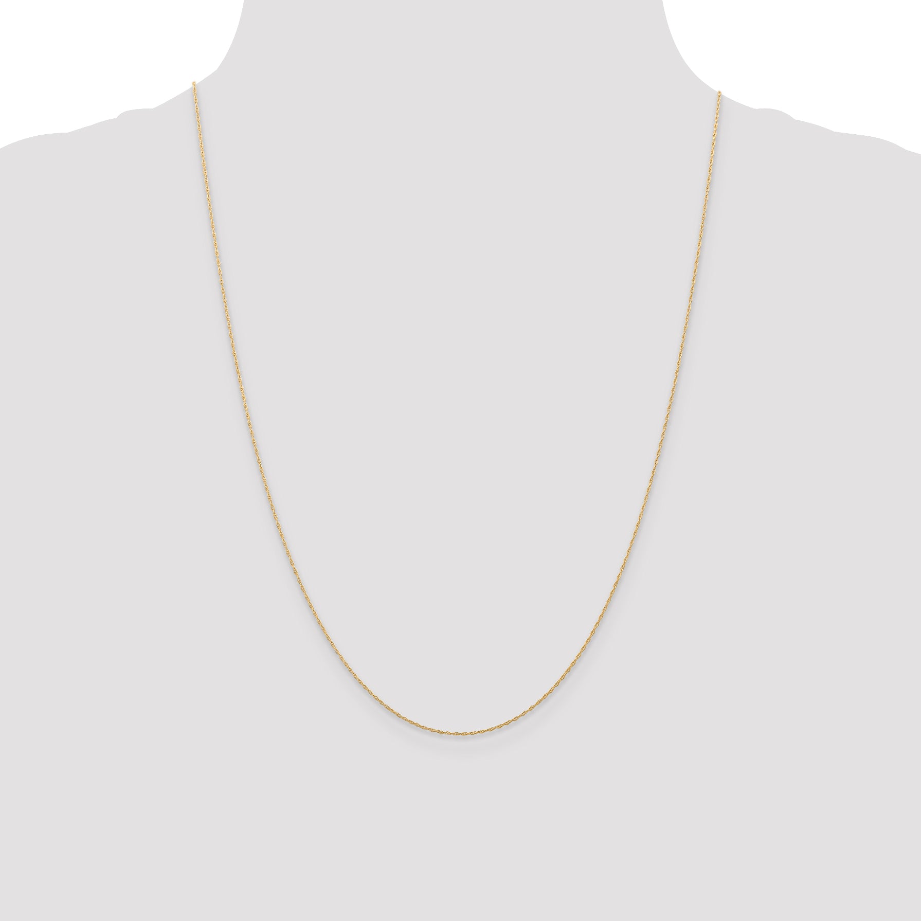 14k  Rose Gold .5 mm Carded Cable Rope Chain