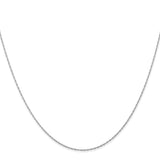 14k White Gold .5 mm Carded Cable Rope Chain