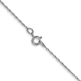 14k White Gold .5 mm Carded Cable Rope Chain
