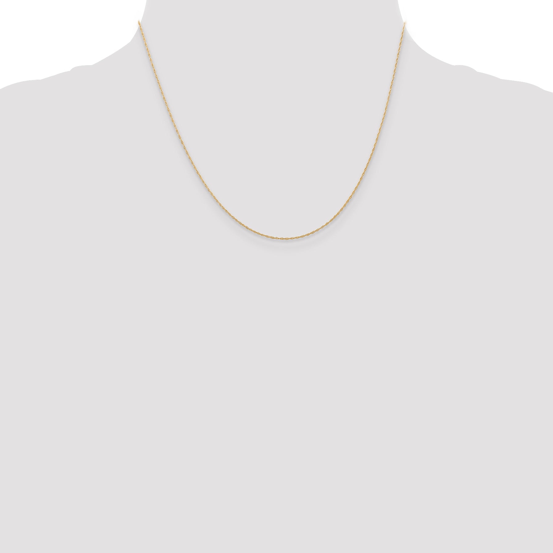 14k .5 mm Carded Cable Rope Chain