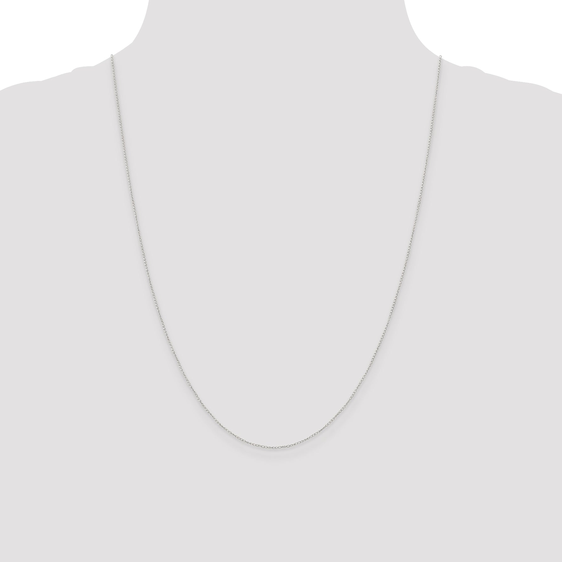 14k White Gold .42mm Gold Carded Curb Chain