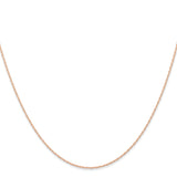 14k  Rose Gold .6 mm Carded Cable Rope Chain
