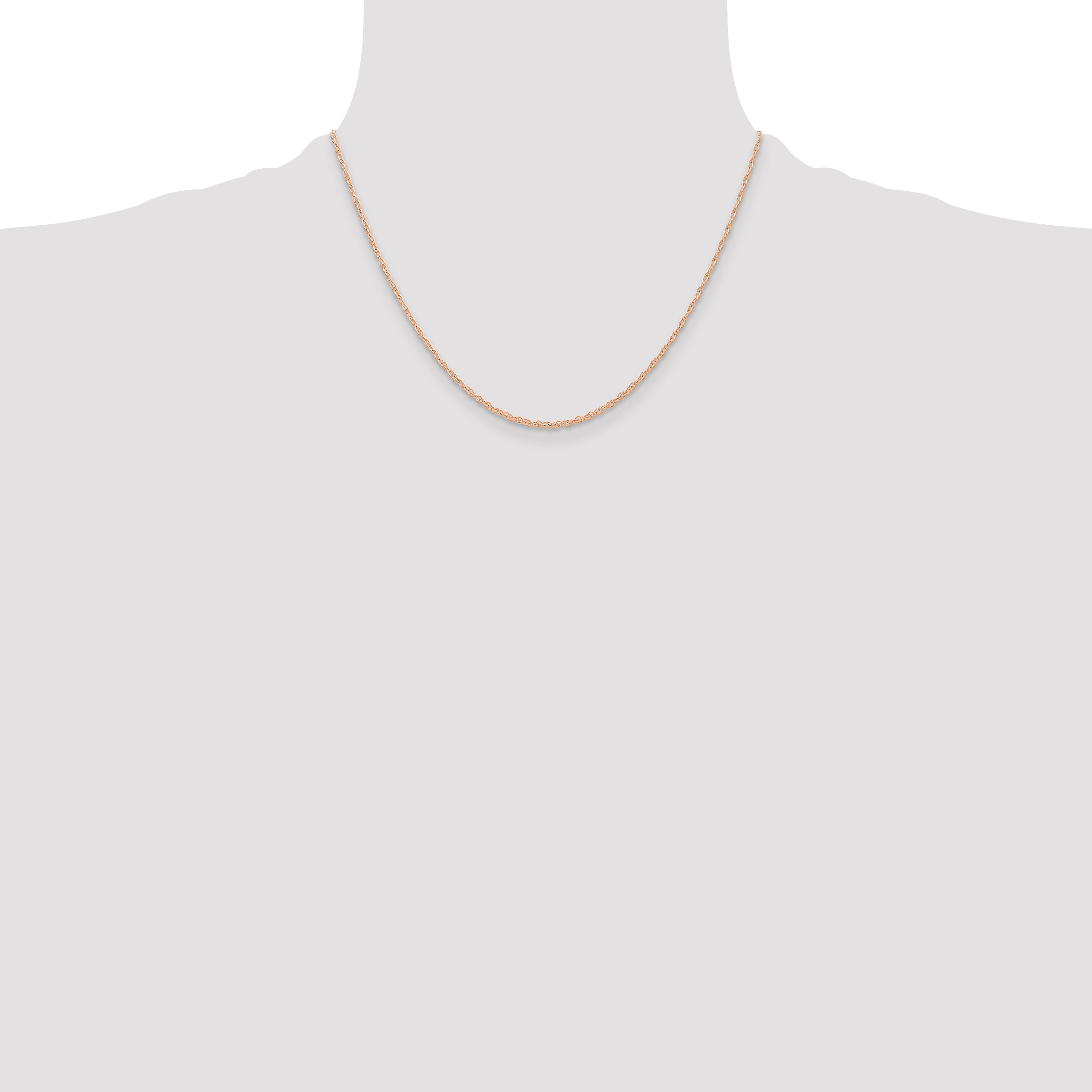 14k  Rose Gold .6 mm Carded Cable Rope Chain