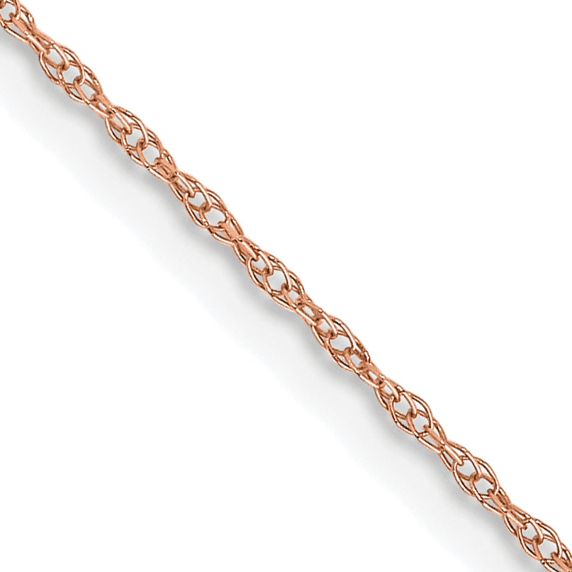 14k  Rose Gold .6 mm Carded Cable Rope Chain