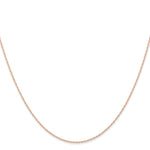 14k  Rose Gold .6 mm Carded Cable Rope Chain