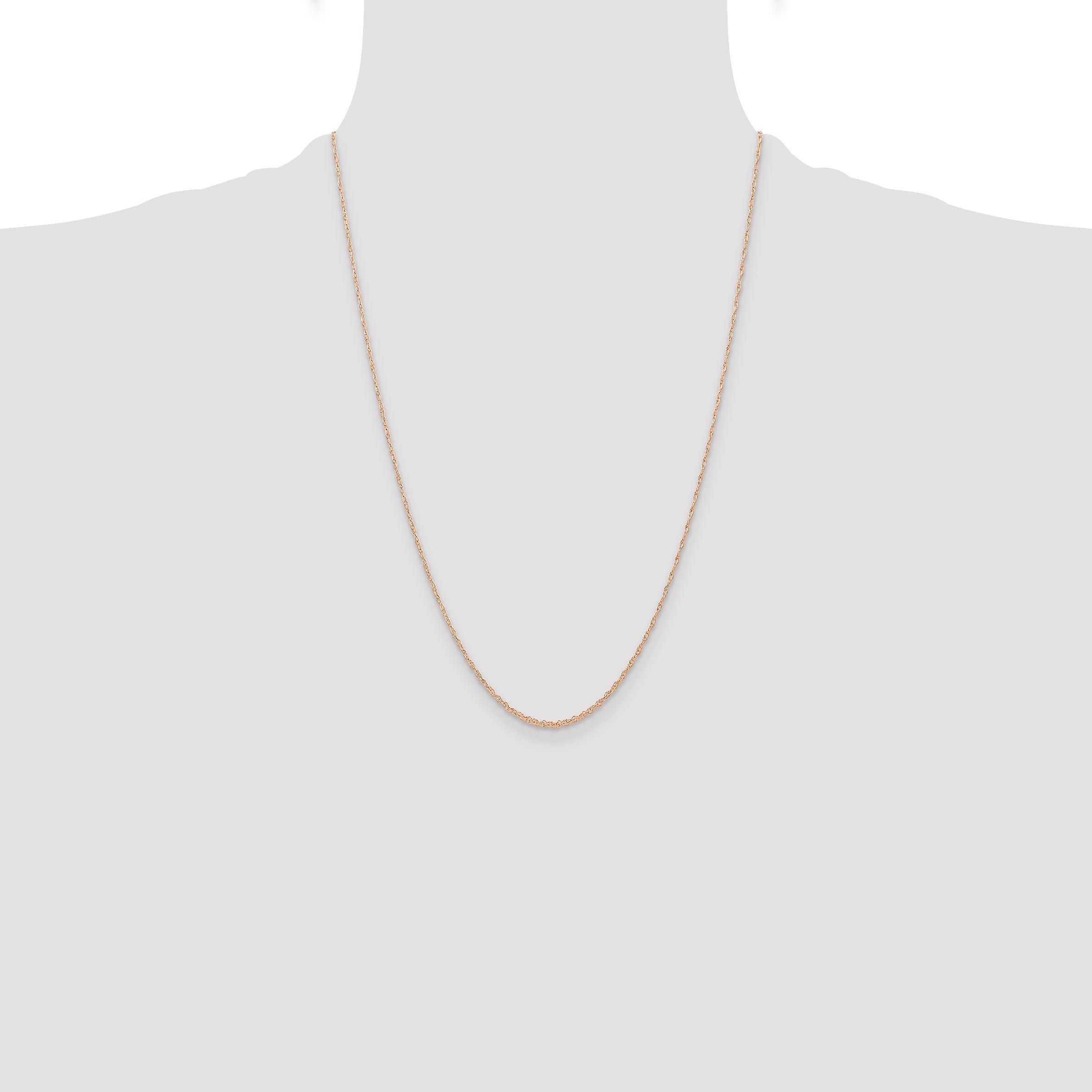 14k  Rose Gold .6 mm Carded Cable Rope Chain