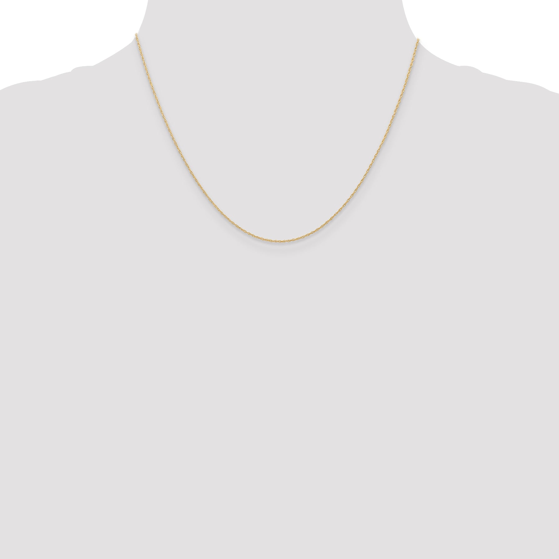 14k .6 mm Carded Cable Rope Chain