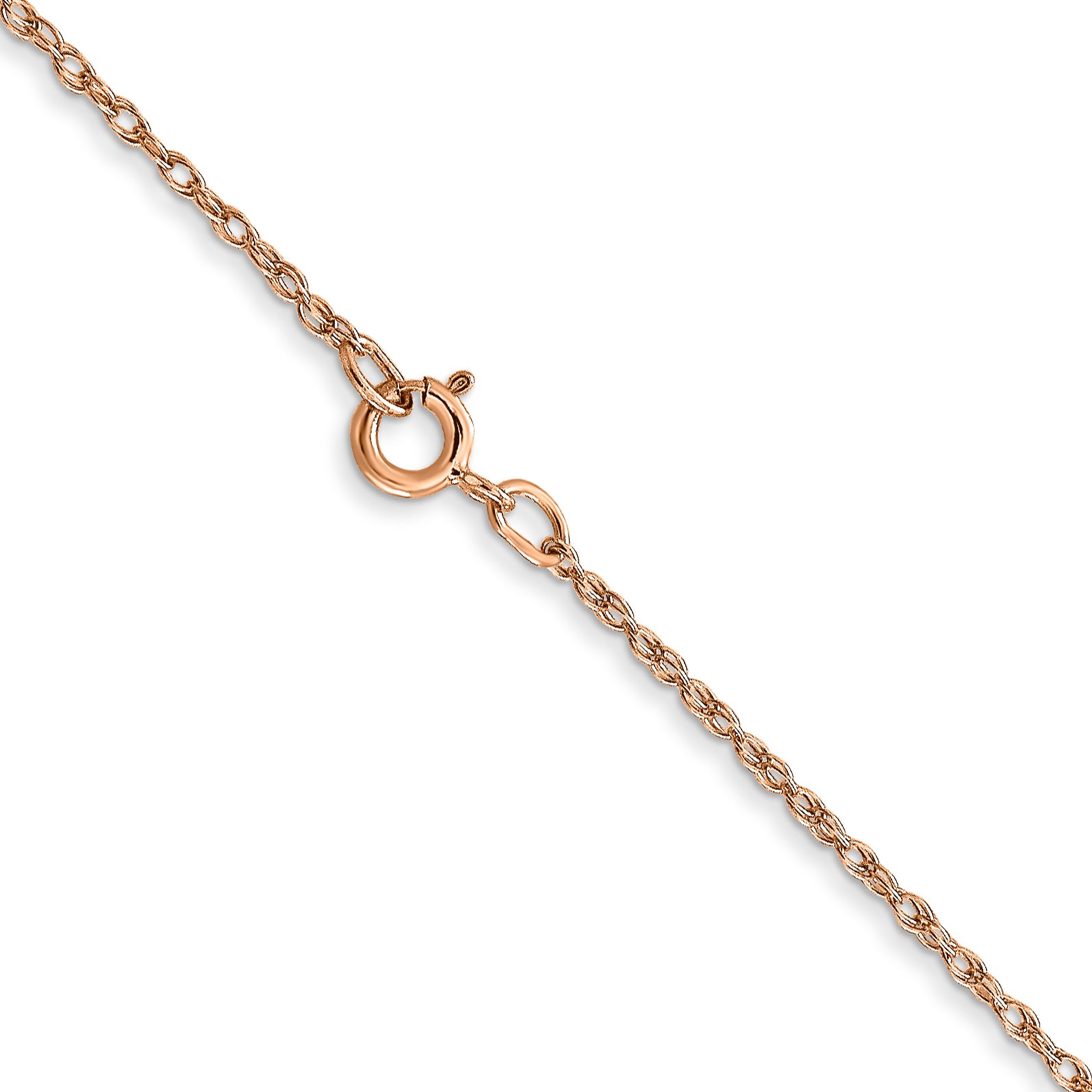 14k Rose Gold .7 mm Carded Cable Rope Chain