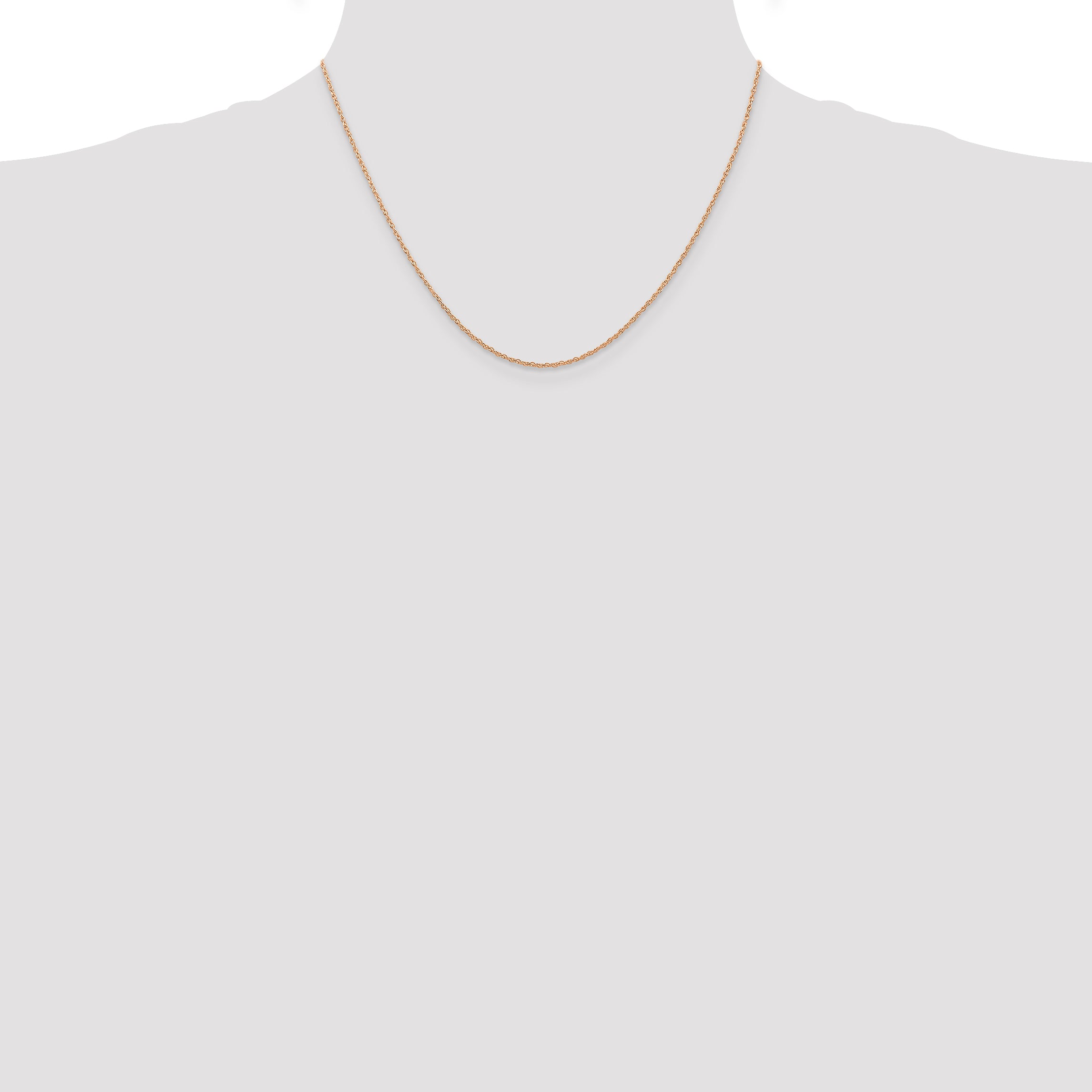 14k Rose Gold .7 mm Carded Cable Rope Chain