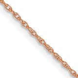 14k Rose Gold .7 mm Carded Cable Rope Chain