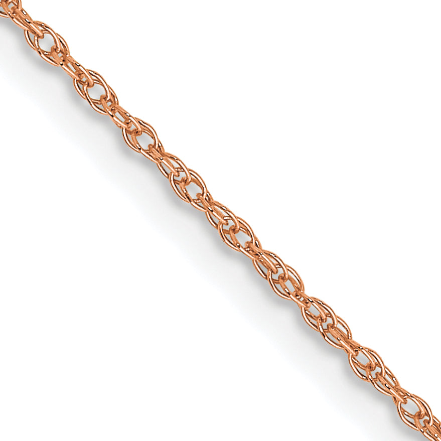 14k Rose Gold .7 mm Carded Cable Rope Chain