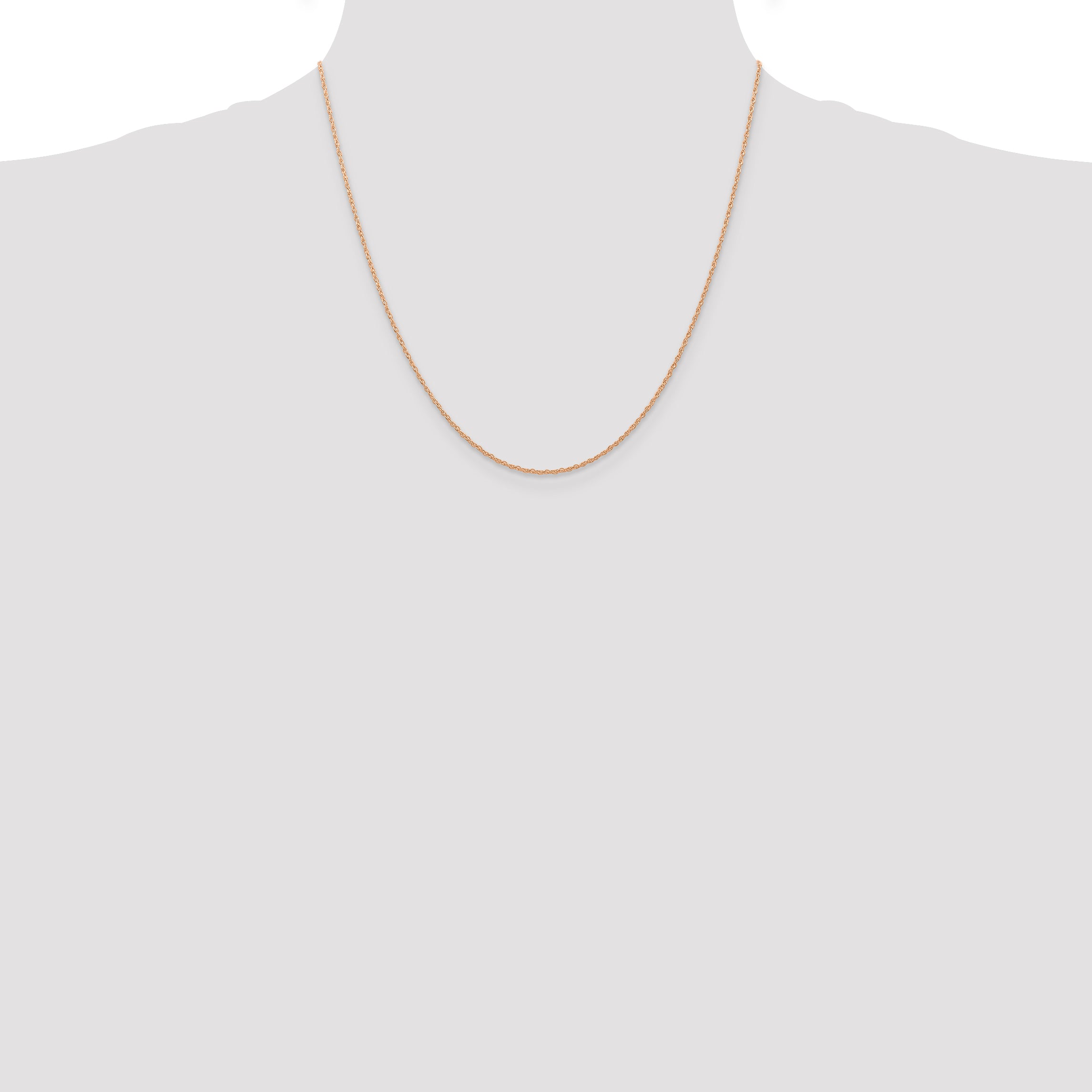 14k Rose Gold .7 mm Carded Cable Rope Chain