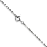 14k White Gold .7 mm Carded Cable Rope Chain