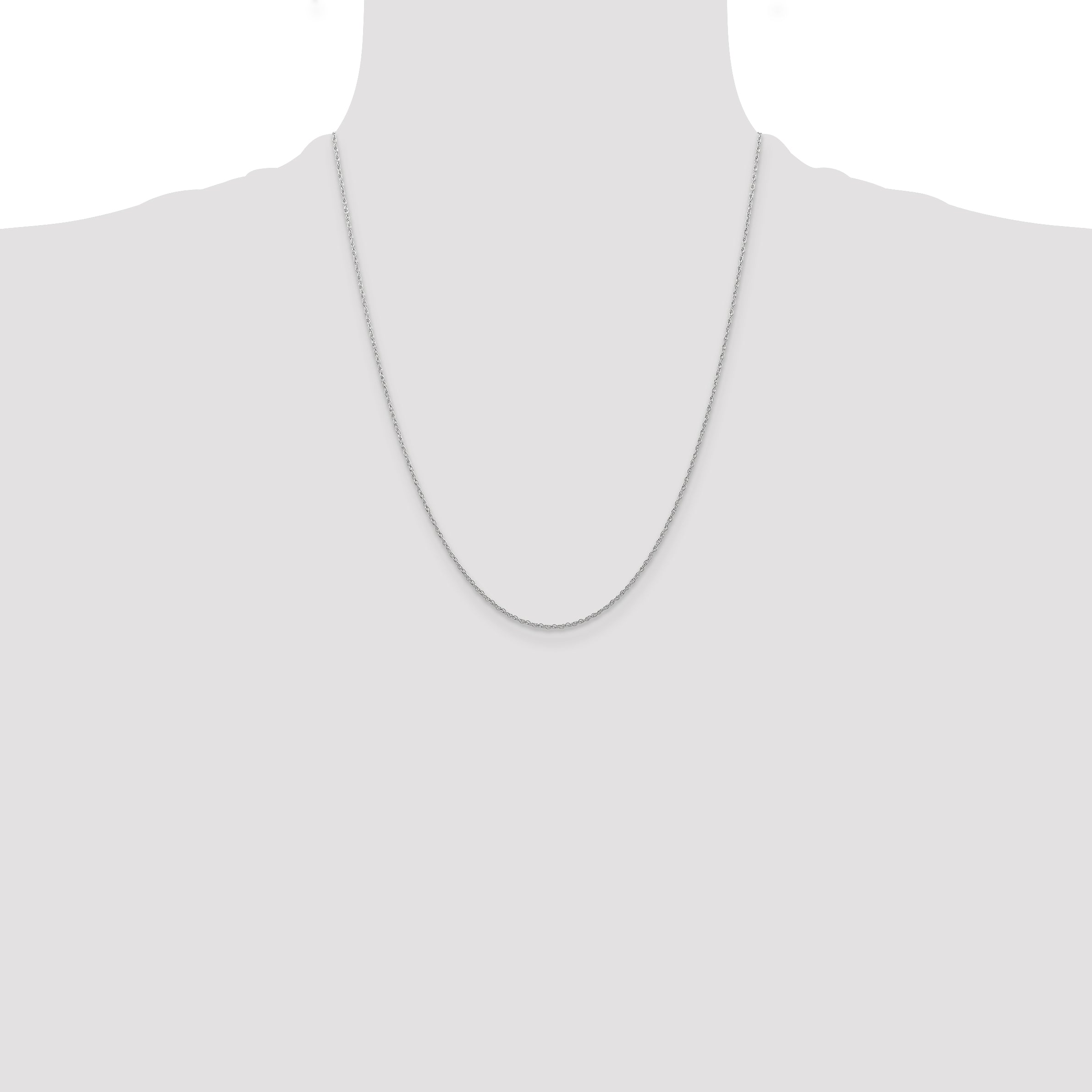 14k White Gold .7 mm Carded Cable Rope Chain