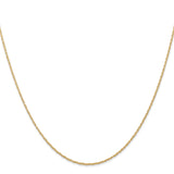 14k .7 mm Carded Cable Rope Chain