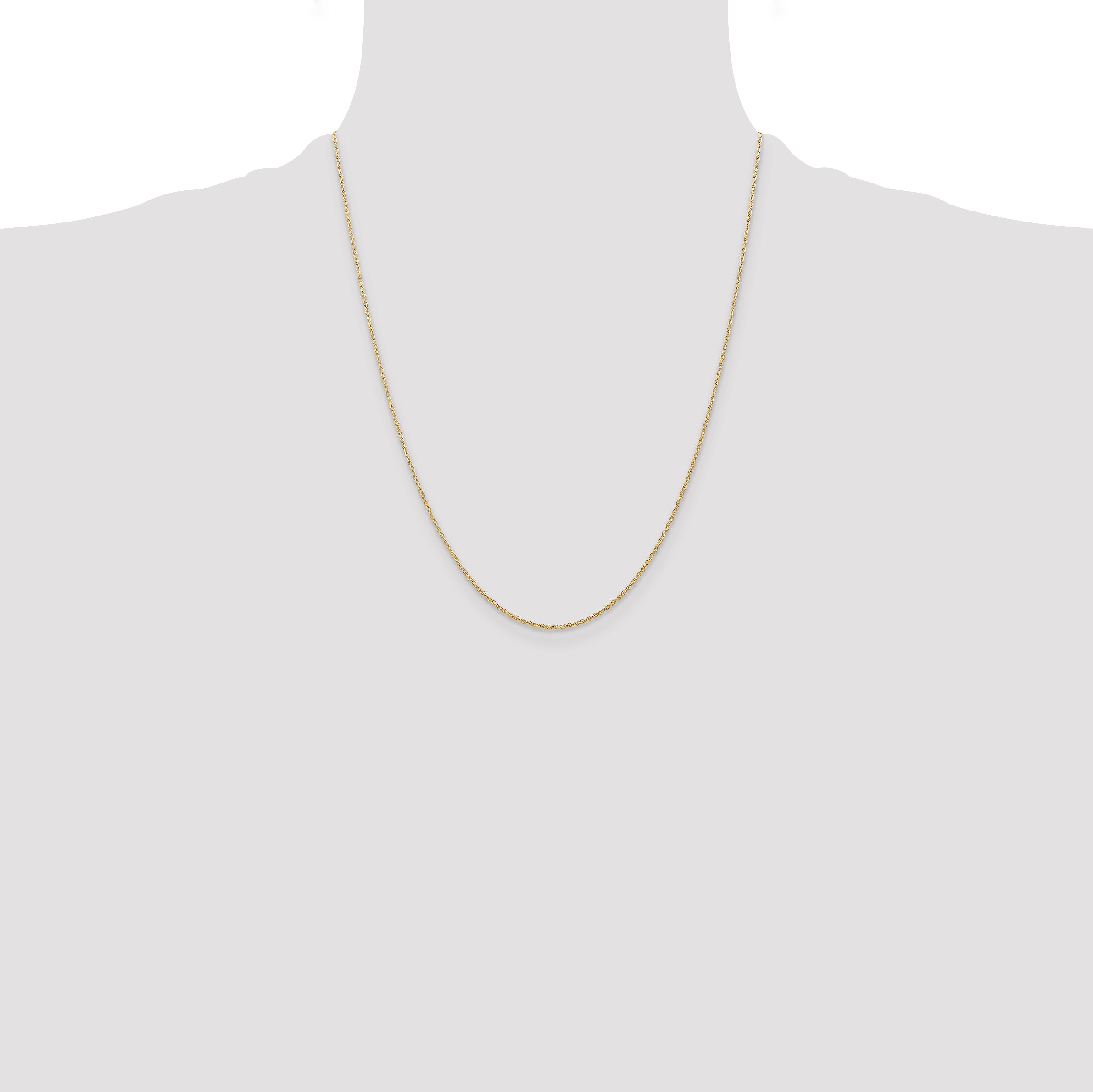 14k .7 mm Carded Cable Rope Chain