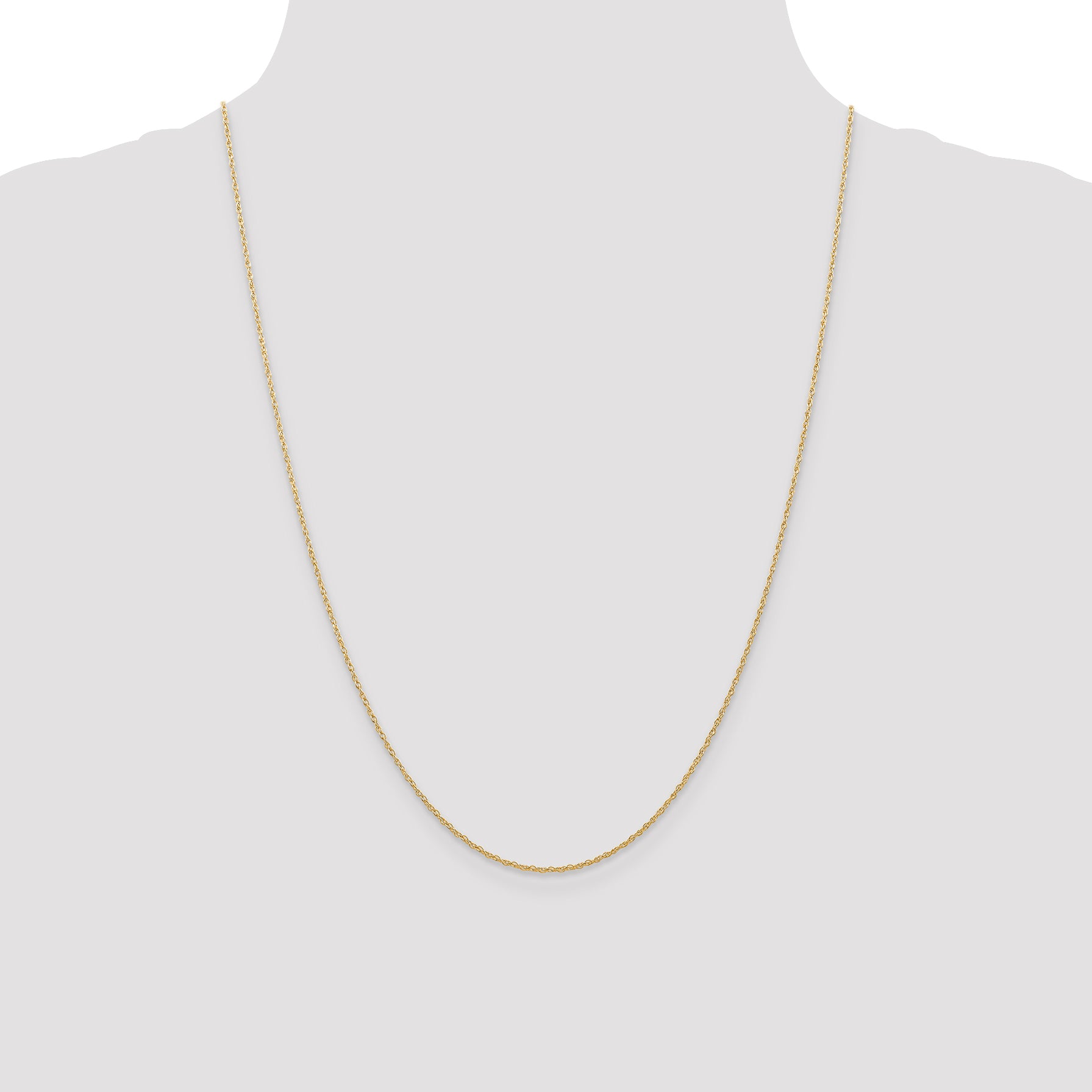 14k .7 mm Carded Cable Rope Chain