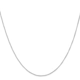 14k White Gold .5mm Carded Curb Chain
