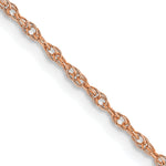 14k Rose Gold 1.15mm Carded Cable Rope Chain
