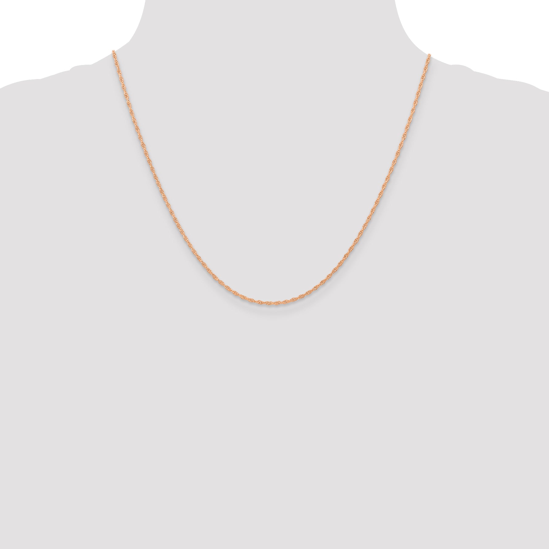 14k Rose Gold 1.15mm Carded Cable Rope Chain