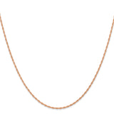 14k Rose Gold 1.15mm Carded Cable Rope Chain
