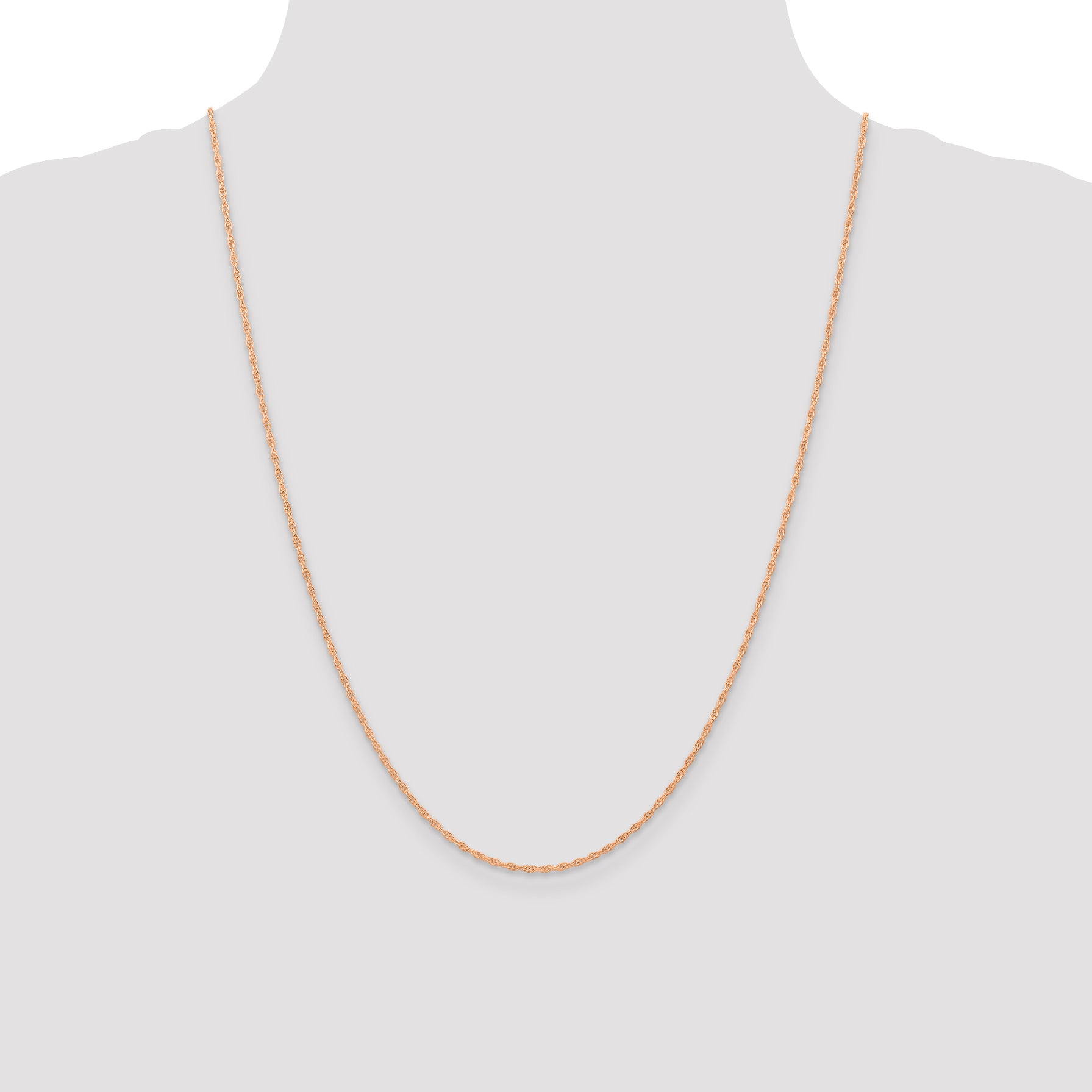 14k Rose Gold 1.15mm Carded Cable Rope Chain
