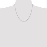 14K White Gold 1.15mm Carded Cable Rope Chain