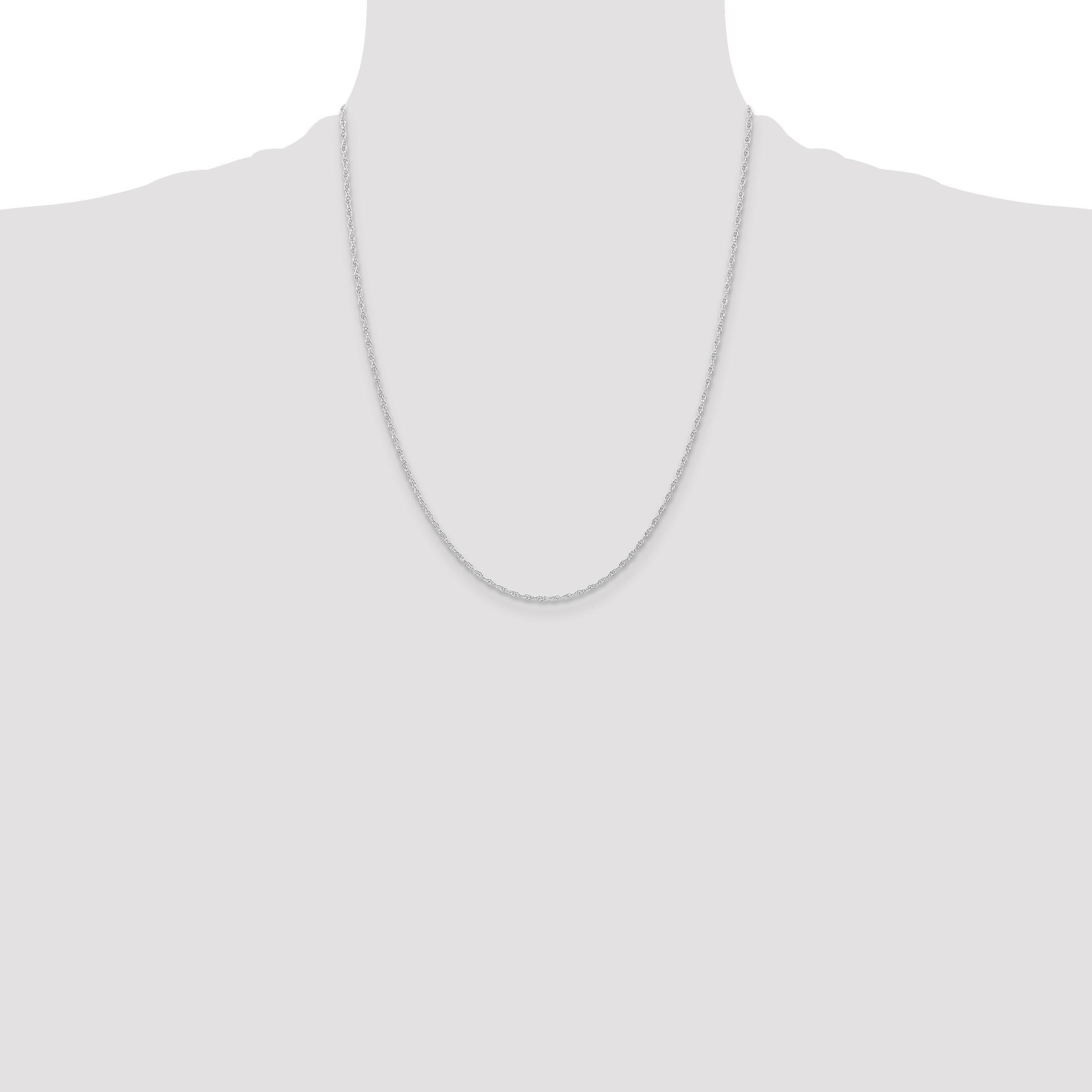 14K White Gold 1.15mm Carded Cable Rope Chain
