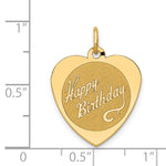 14k HAPPY BIRTHDAY Heart Disc Charm