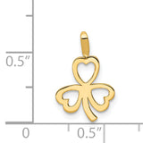 14k Heart Clover Charm