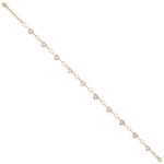 14k Two-tone Adjustable Heart 9in Plus 1in extension Anklet