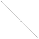 14k White Gold Double Strand Heart 9in Plus 1in ext. Anklet