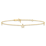 14K Adjustable Star 9in Plus 1in extension Anklet