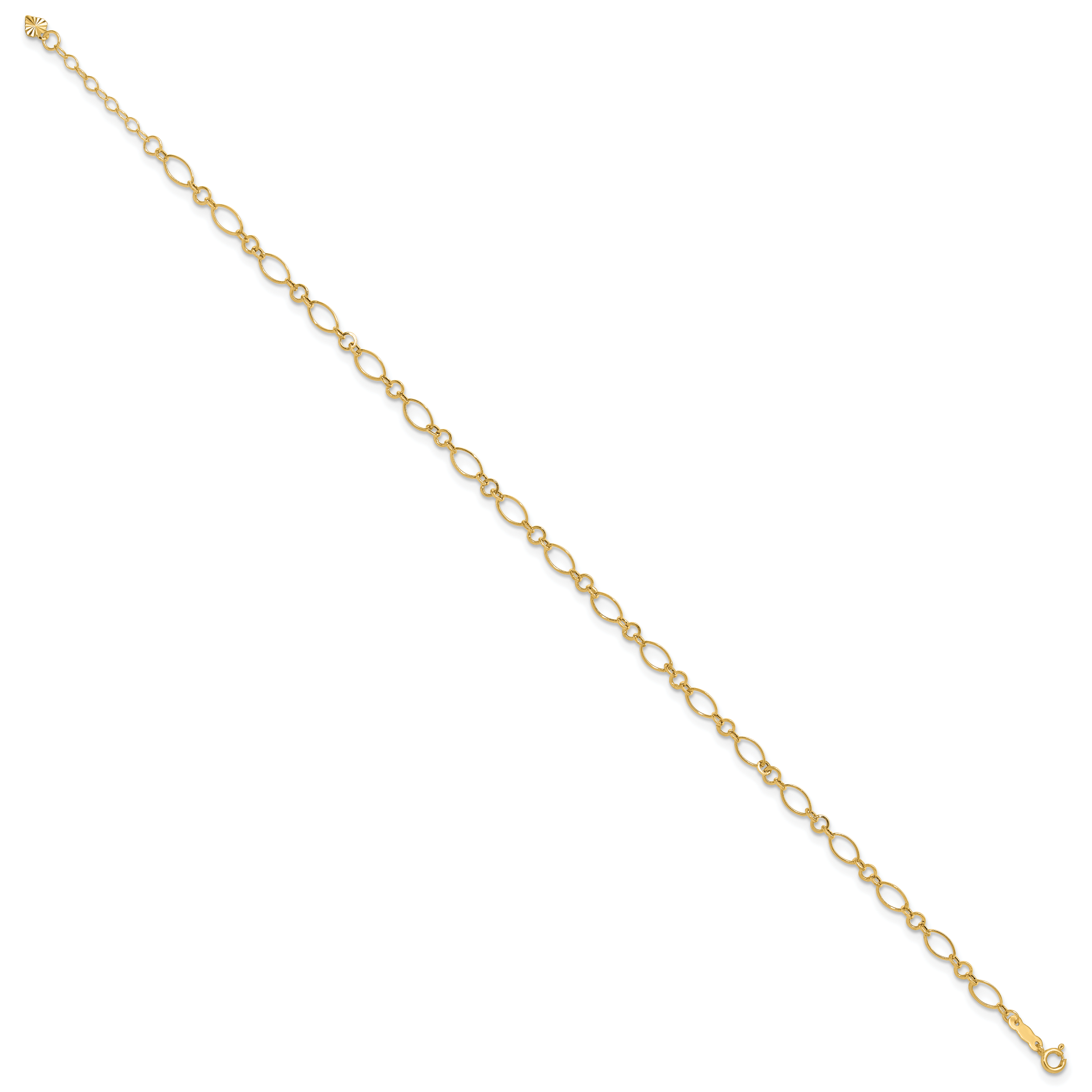 14k Fancy Link 9in with 1in ext Anklet