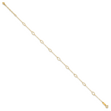 14k Oval Shapes 9in Plus 1in ext Anklet