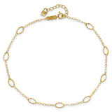 14k Oval Shapes 9in Plus 1in ext Anklet