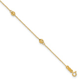 14k Diamond-cut Bead w/ 1in ext. Anklet
