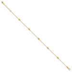 14k Diamond-cut Bead w/ 1in ext. Anklet