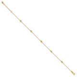 14k Diamond-cut Bead w/ 1in ext. Anklet