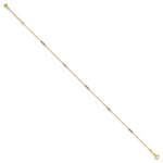 14K Two-tone Fancy 9in Plus 1in Ext Anklet