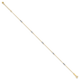 14K Two-tone Fancy 9in Plus 1in Ext Anklet